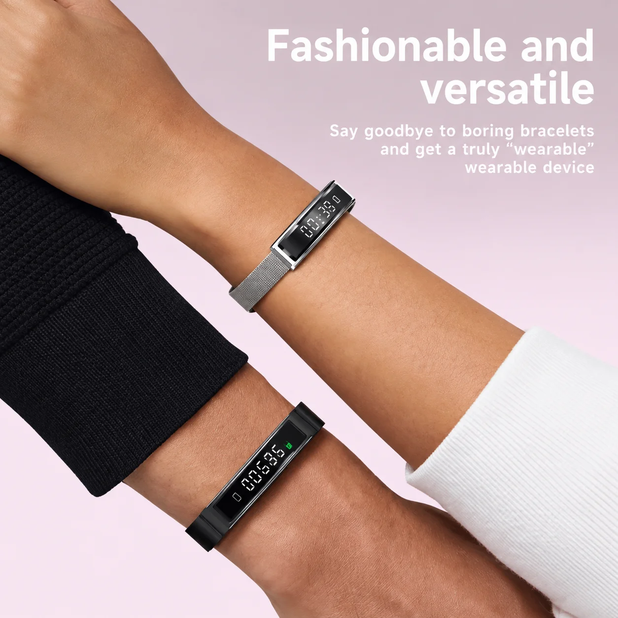 5.6mm Ultra-Thin Smart Bracelet Touch Fitness Tracker Heart Rate Sleep Stress Monitor Call Reminder IP68 Waterproof Men Women