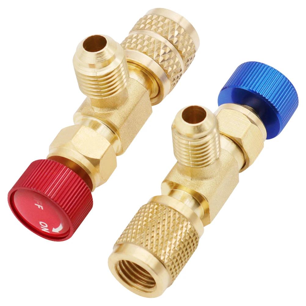 

2pcs Refrigerant Charging Valve R410 Copper Aluminum Air Conditioner Attachment HVAC Durable Easy Installation
