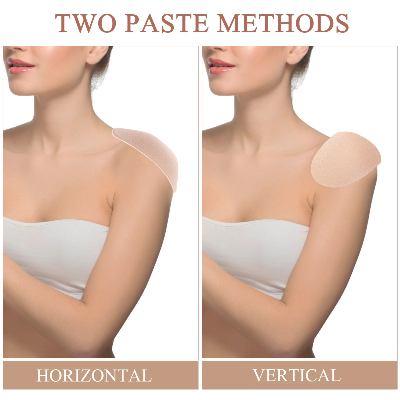 

1 Pair Anti-slip Shoulder Pads Skin Color Detachable Reusable Lightweight Elastic Cushioning Breathable Suitable All-day Wear