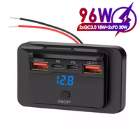 3/4 Ports RV Type C Usb Outlet with Power Switch QC3.0 PD USB2.1A Type C Quick Charge Socket Waterproof 12V 24V Car Charger