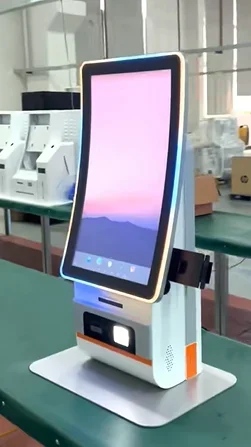 23.6 Inch Outdoor Self-service Booth For Purchasing Movie Tickets, Android 10 Point Touch Curved Screen Self-service Machine