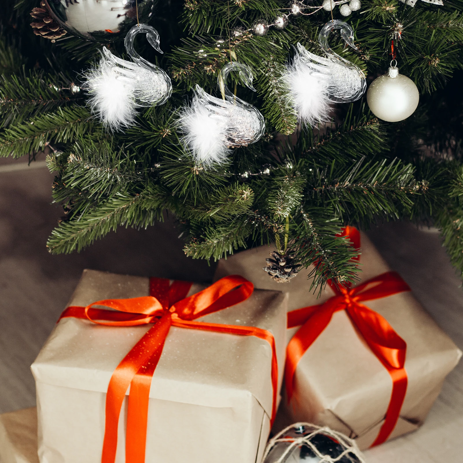 1 قطعة ديكور معلق بجعة قلادة أنيقة لشجرة عيد الميلاد المنزل حفلة الاحتفال الديكور بجعة ديكور معلق حلية المنزل