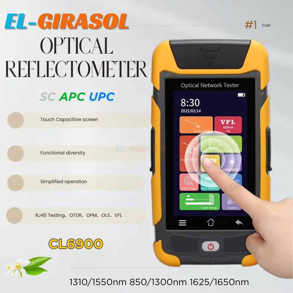 Pro SM MM OTDR Fiber Reflectometer 1310/1550 850/1300 1625/1650nm TouchScreen Integrated OLS OPM VFL Event Map RJ45 Cable Tester