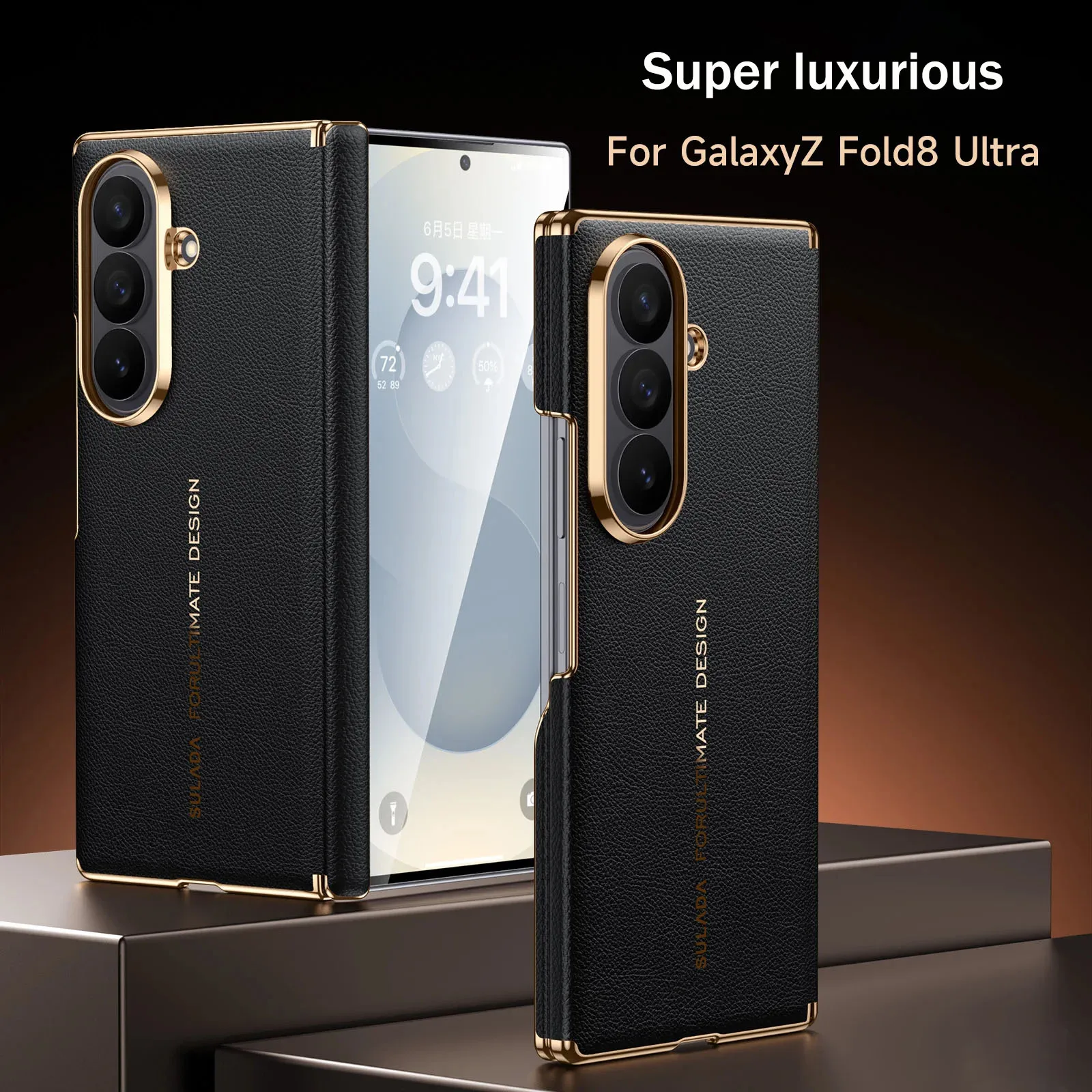 For Samsung Galaxy Z Fold 8 Ultra Case Luxury Leather Skin-Friendly Ultra-thin Magnetic Shockproof back Cover phone accessories