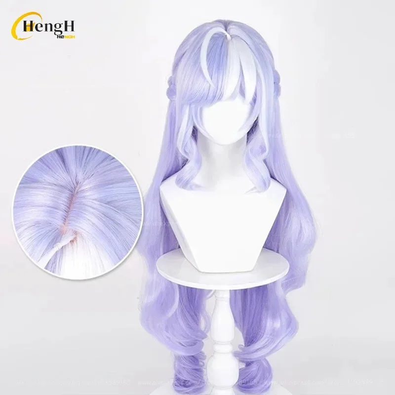 

25COSIn Stock Game Vivian Synthetic Hair Long 95cm Purple Curly Hair With Ears Heat Resistant Hair Halloween Party Wigs +Free Wi