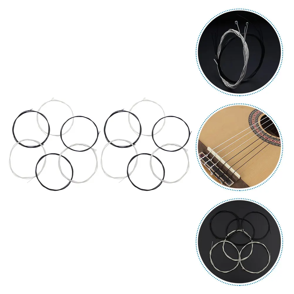 

2 Sets Guitar Accessory String Accessories Change Black Silver-plated Copper Alloy Winding