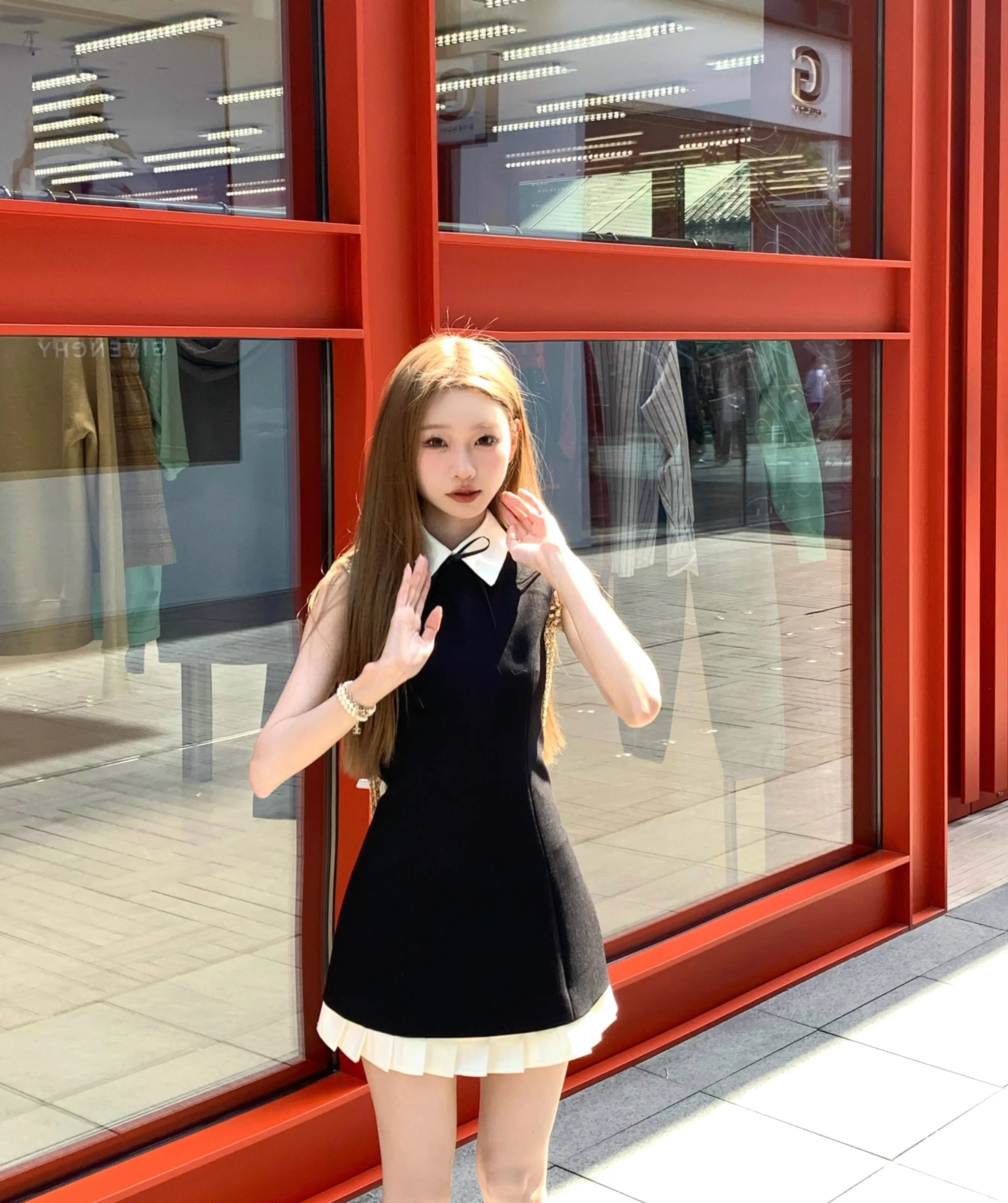 Contrast Color One Pieces Korea Bow Polo Dresses For Women 2023 Summer Sweet Mini Skirt Sundress Y2K