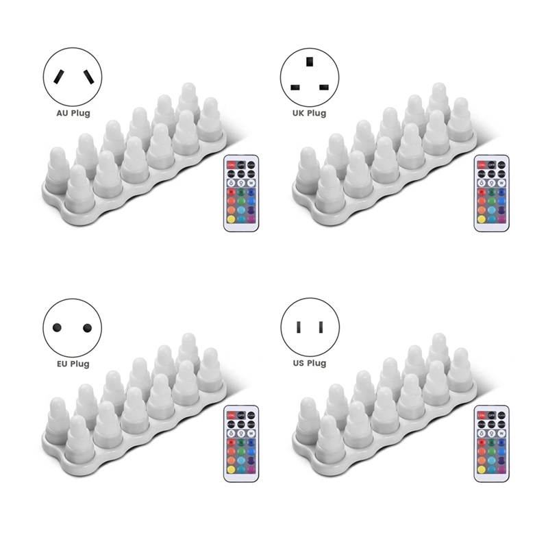 

Rechargeable RGB LED Tea Wax Light Electronic Tea Candle Lamp Atmosphere Decorative For Wedding, Home Decor