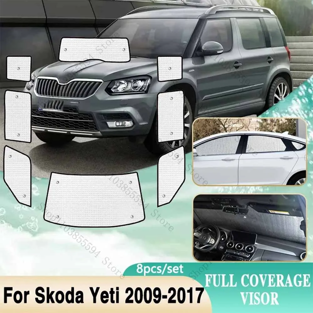 

Full Cover Sunshades For Skoda Yeti Accessories 5L 2009~2017 Full Surround Windshield Window Visor 2013 2014 2015 2016 2017 2018