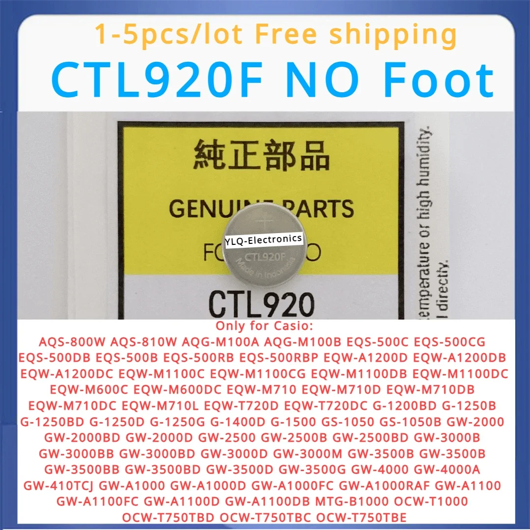 1-5pcs New CTL920 CTL920F 2.3V Energy Rechargeable Capacitor Rechargeable Battery Accumulator Casio G-4000 G-3000