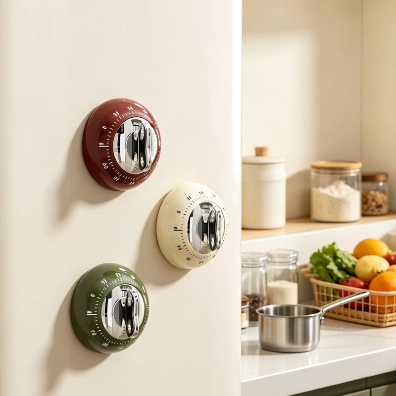 1pc Magnetic Mechanical Kitchen Timer Cooking Countdown Reminder Timer for Home Baking Food Preparation