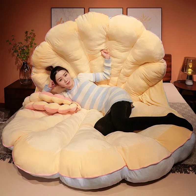 Large Clam Stuffed Cushion Bean Bag Creative Giant Shuck Plush Pillow Shell Beanbag Sofa Decorative Pillow Back Plush Cushion