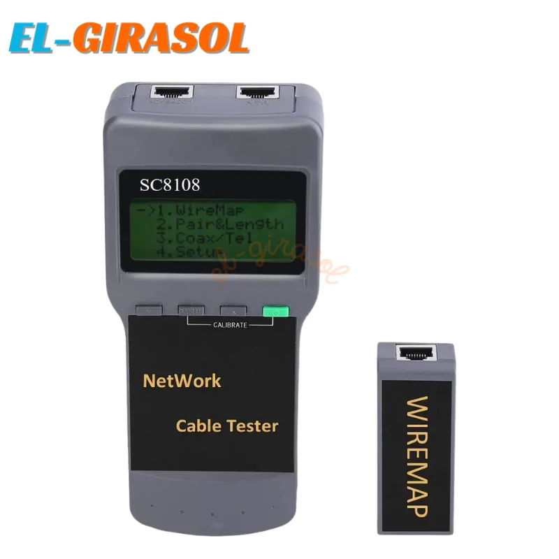 SC8108 Network Line Tester Breakpoint Length Distance Meter Length Cable Tester  Wireless CAT5e RJ45 Meter Network Tester