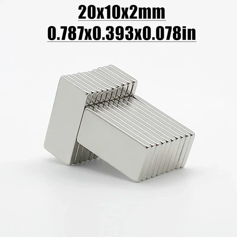 1~50Pcs 20X10X2 Rectangular Strong Magnetic Force N35 High Strength Neodymium Magnet Suitable Gardening Refrigerator Stickers