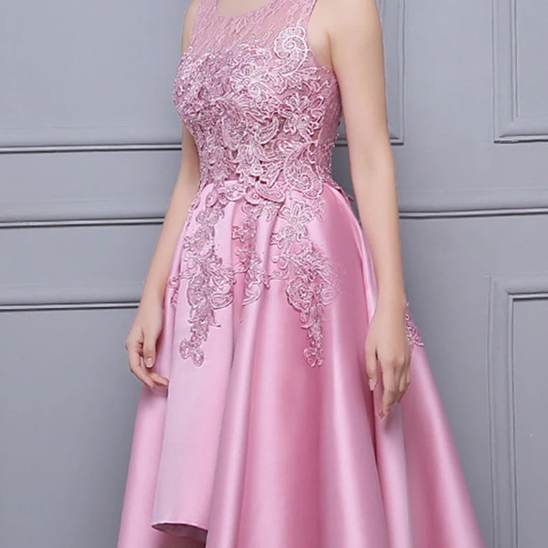 DongCMY อย่างเป็นทางการไม่สมมาตรชุดราตรี Vestido ลูกไม้ซาตินดอกไม้ Sequined Elegant Party Gowns