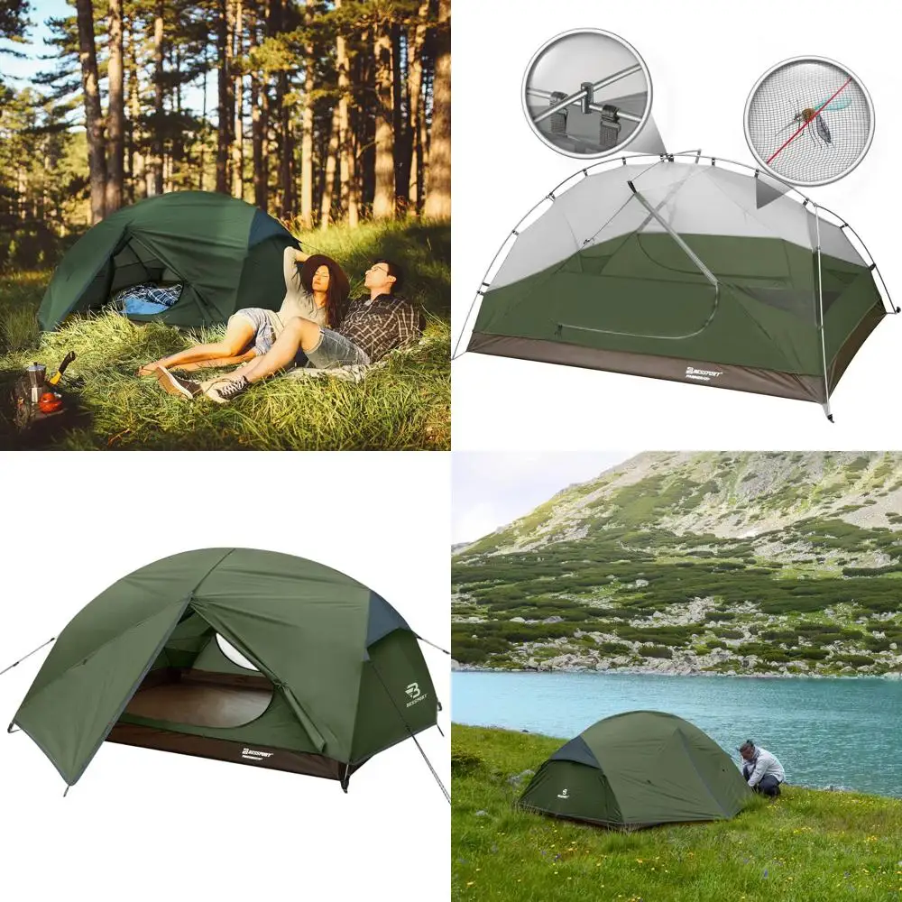 

Легкая палатка для 2-3 человек для походов - водонепроницаемая, ветрозащитная, простая в установке, двухслойная, для активного отдыха в 3-4 сезонах