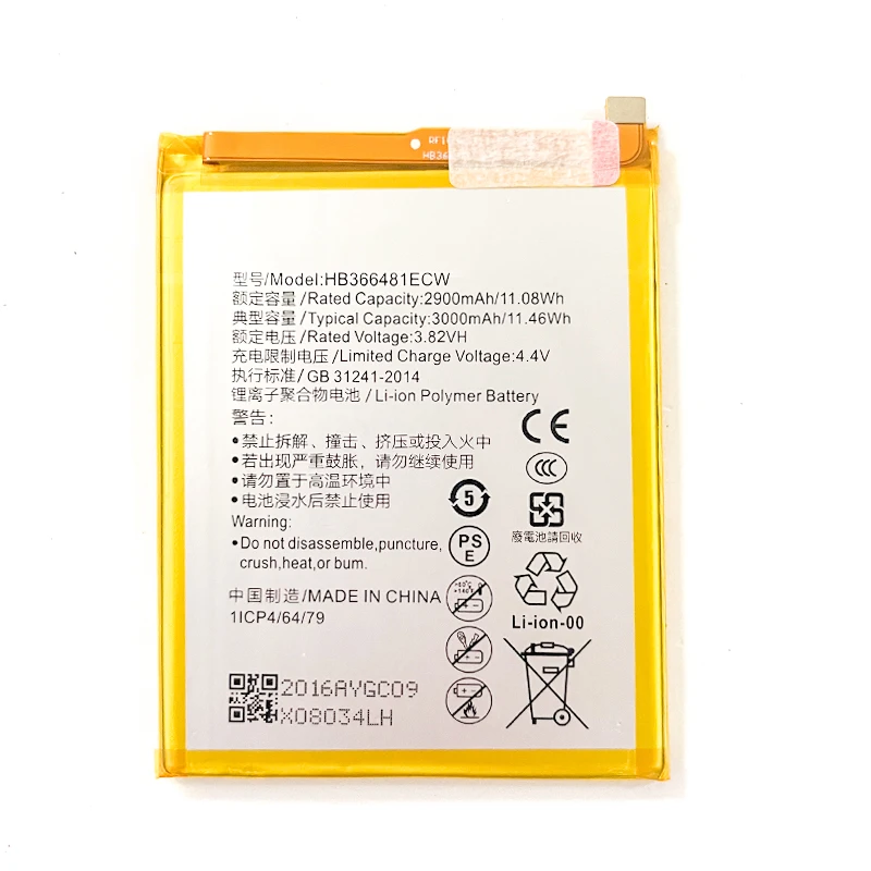 HB366481ECW Battery 3000mAh Replaceable Batteria For Huawei P9/P9 Lite/Honor 8/P10 Lite/P8 Lite2017/P20 Lite/Y6 II Mobile Phone