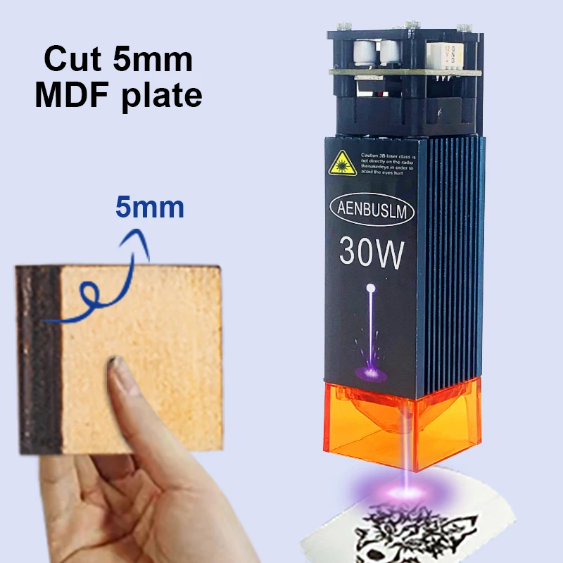 Imagem -05 - Aeornalm 30w Módulo Laser Ferramentas de Trabalho Madeira 12v Comprimento Focal Fixo Cabeça Gravura a Laser Corte Cnc Rota Gravador a Laser