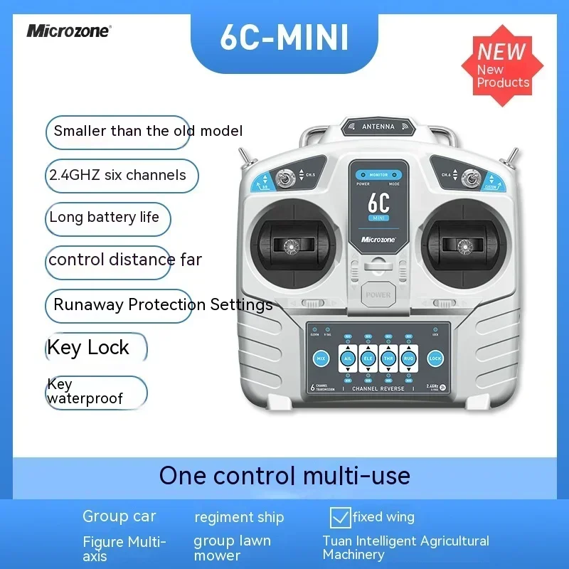 Microzone-receptor de Control remoto Mc6c 6a 6b, actualización de 6 canales, 2023g, modelo de avión, ala fija de cuatro ejes, novedad de 2,4