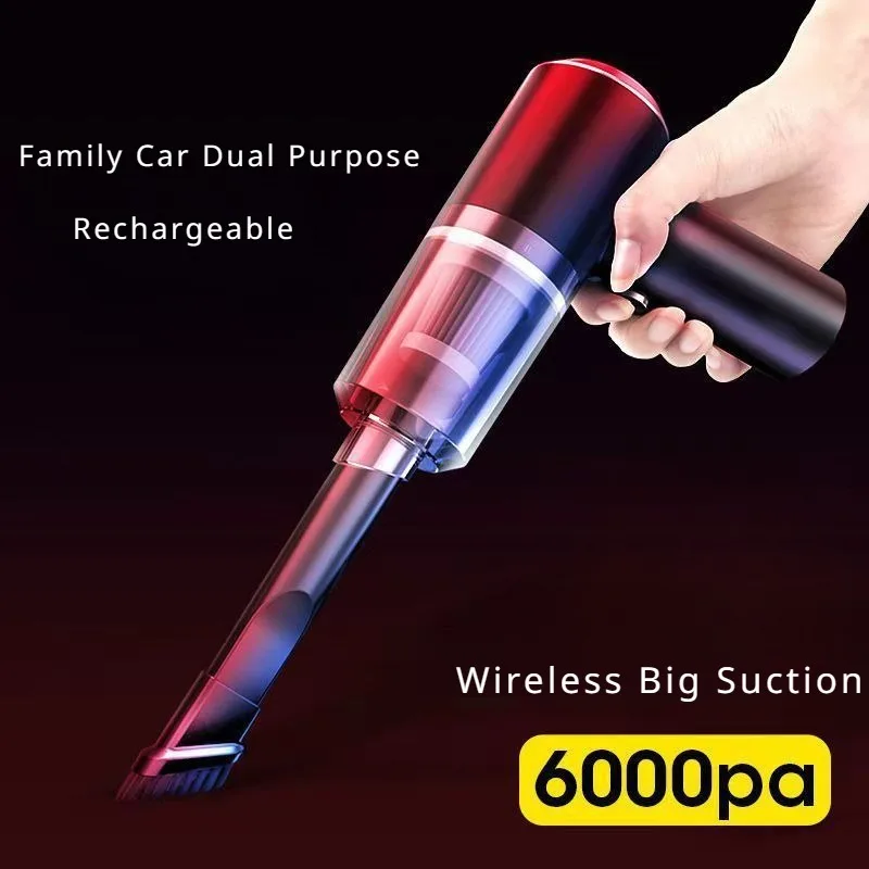 6000PA Car Vacuum Cleaner Mini Vacuum Cleaner Strong Suction USB Car Home Appliance Handheld Wireless Vacuum Cleaner