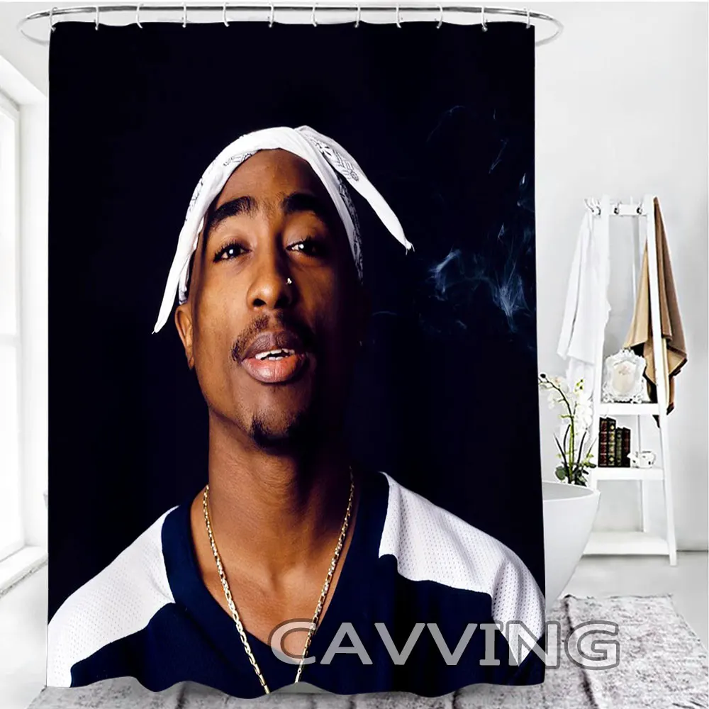 2PAC TUPAC 3D Shower Curtains Waterproof Bathroom Curtain Anti-slip Bath Mat Set Toilet Rugs Carpet  Home Decor   h04