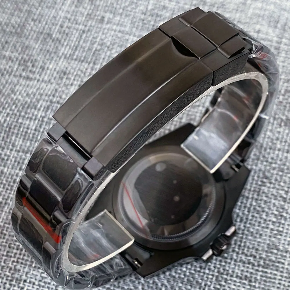 CUSTOM NH35A 40 มม.สีดําเคลือบ PVD DIVER นาฬิกาผู้ชาย Sapphire 200 M กันน้ําอัตโนมัตินาฬิกาข้อมือสําหรับชาย Lume