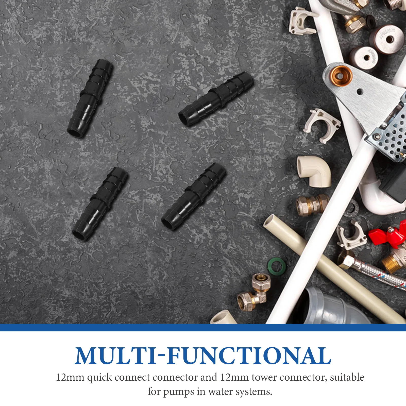 

10 шт., 12 мм, быстроразъемные фитинги, соединители для шлангов, клеммный адаптер, пластиковые садовые фитинги, насосы для водяной системы, материал PP