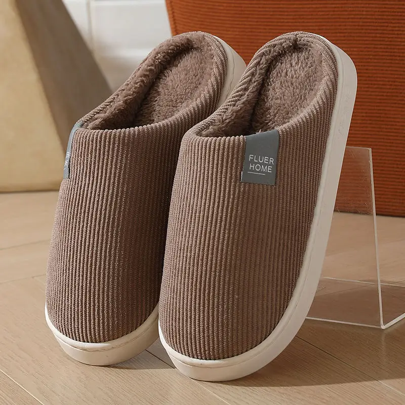 

Женские и мужские домашние тапочки на толстой мягкой подошве, домашние плюшевые тапочки, нескользящие термотапочки, домашние зимние тапочки