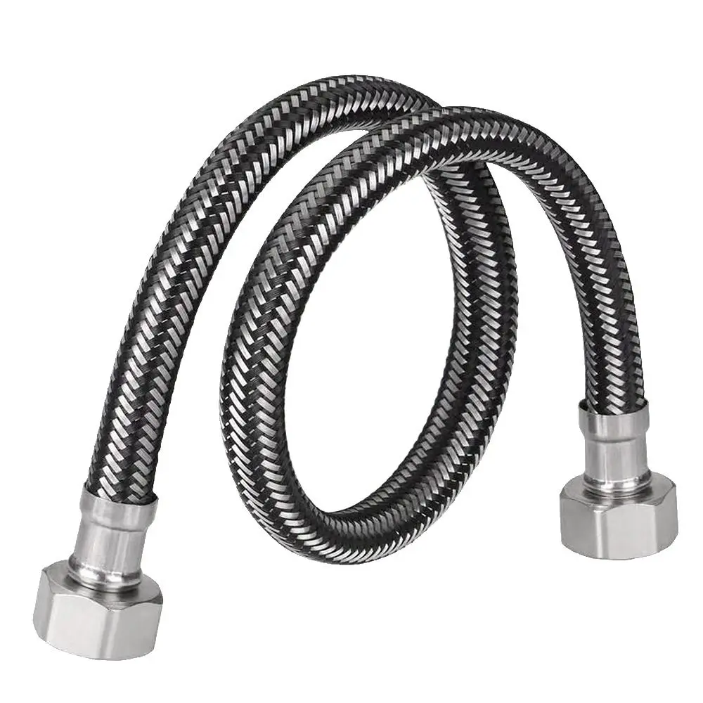 Stainless Steel Flexible Braided Hose 1/2 Inch 30-200cm Faucet Water Pipe Leak-Proof Universal Interface Water Inlet Pipe