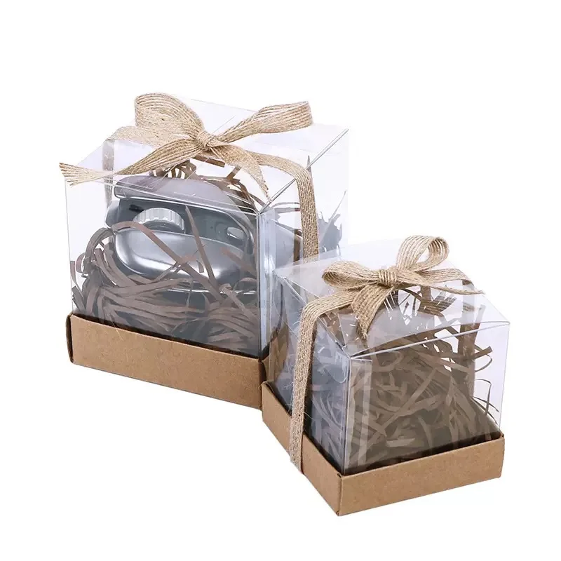 

25/50 шт., ПВХ, прозрачная свадебная подарочная коробка-компаньон, крафт-бумага, свадебная подарочная коробка для конфет, подарочная коробка