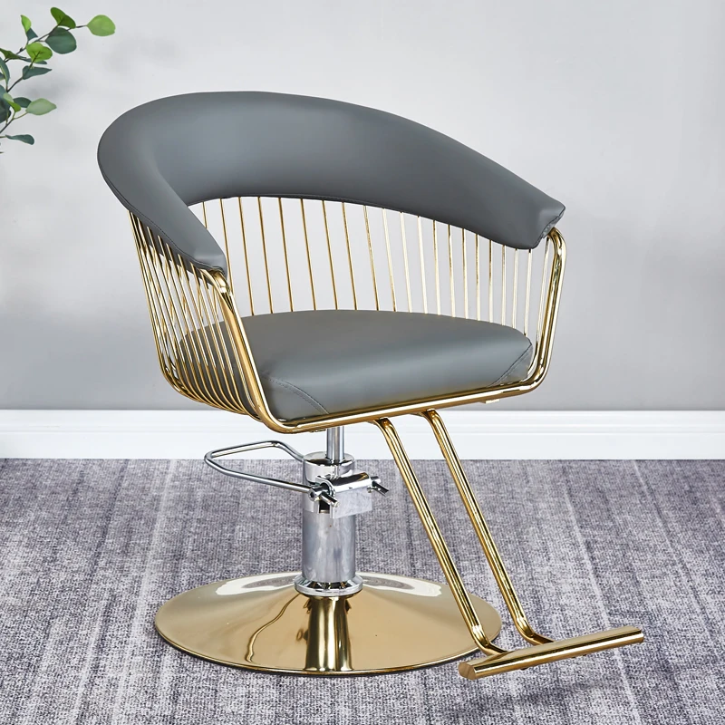 Modern Simple Barber Chairs Nordic Hairdresser Perm Ergonomic Barber Chairs Swivel High-end Salon Furniture Silla Barbería FYBC