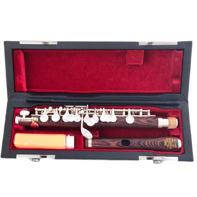 MORESKY Dalbergia cearensis Ducke Wood Piccolo C Key Мельхиор Флейта полуразмера Посеребренный материал корпуса Черное дерево MPC-166