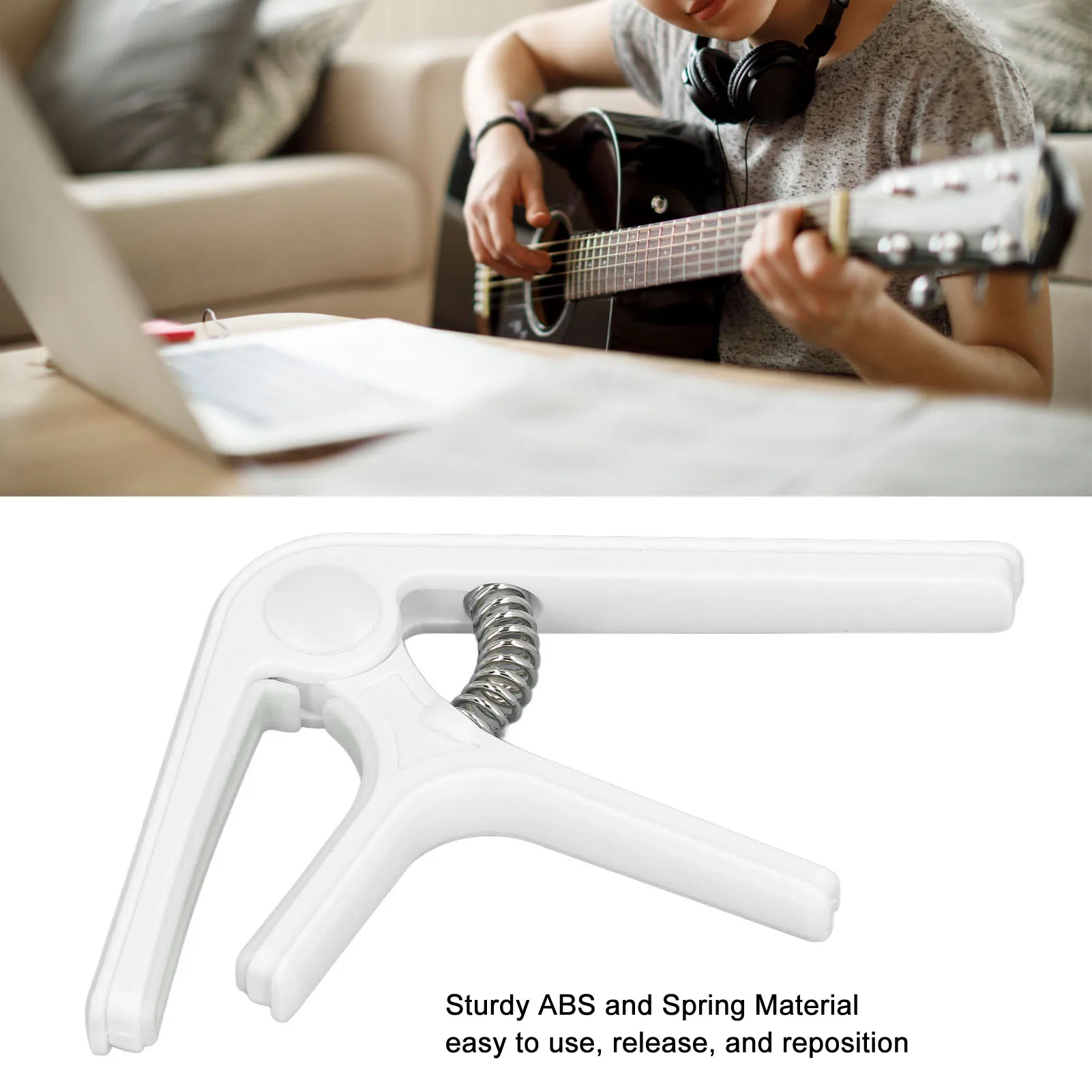 6 String Capo Guitar Capo Sturdy ABS Spring Even Pressure Acoustic Guitar Ukulele Bass Banjo Mandolin - view 3