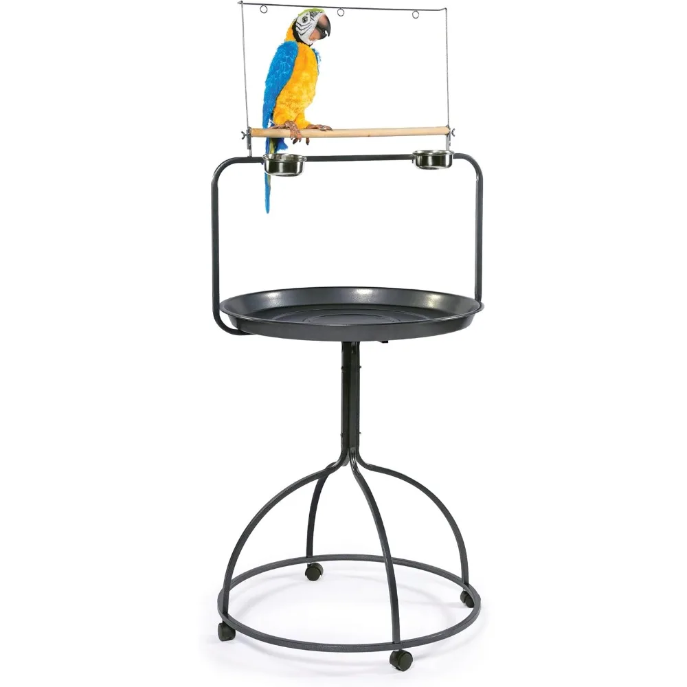 

3183 Parrot Playstand, Round,Black,30'L x 28'W x 66 1/2'H with a 28' diameter pan
