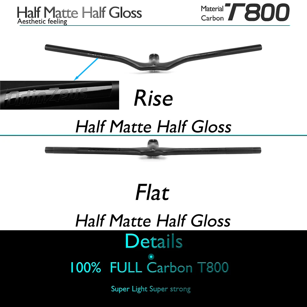 

Superstrong Ultra-Light Matte Black Carbon Integrated Handlebar with Stem One-Shaped for MTB Bicycle Accessories