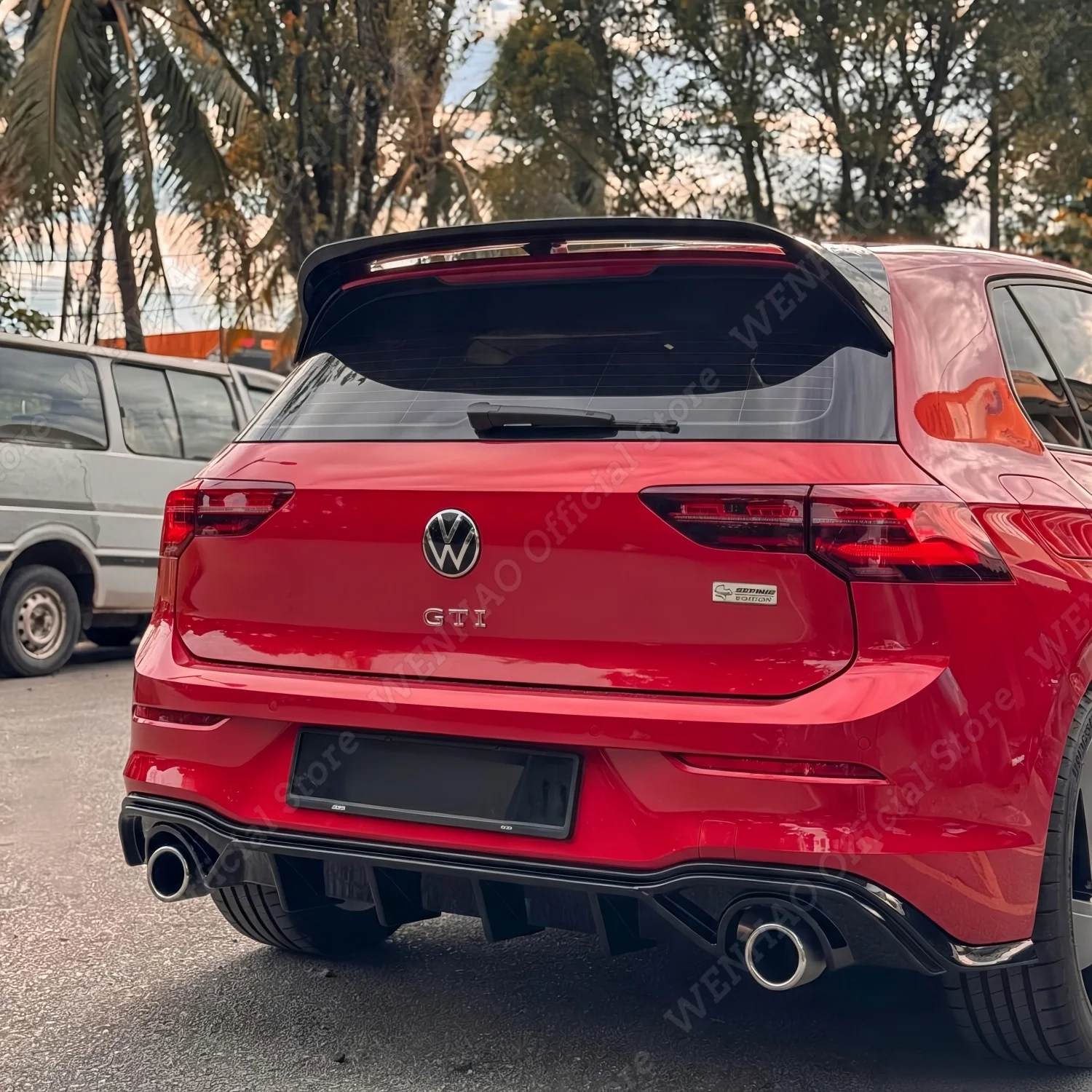 For Volkswagen Golf GTI Mk8 GTI R-Line 2020-2024 Gloss Black Maxton Style Car Rear Valance Car Rear Bumper Diffuser Bodykit view 3