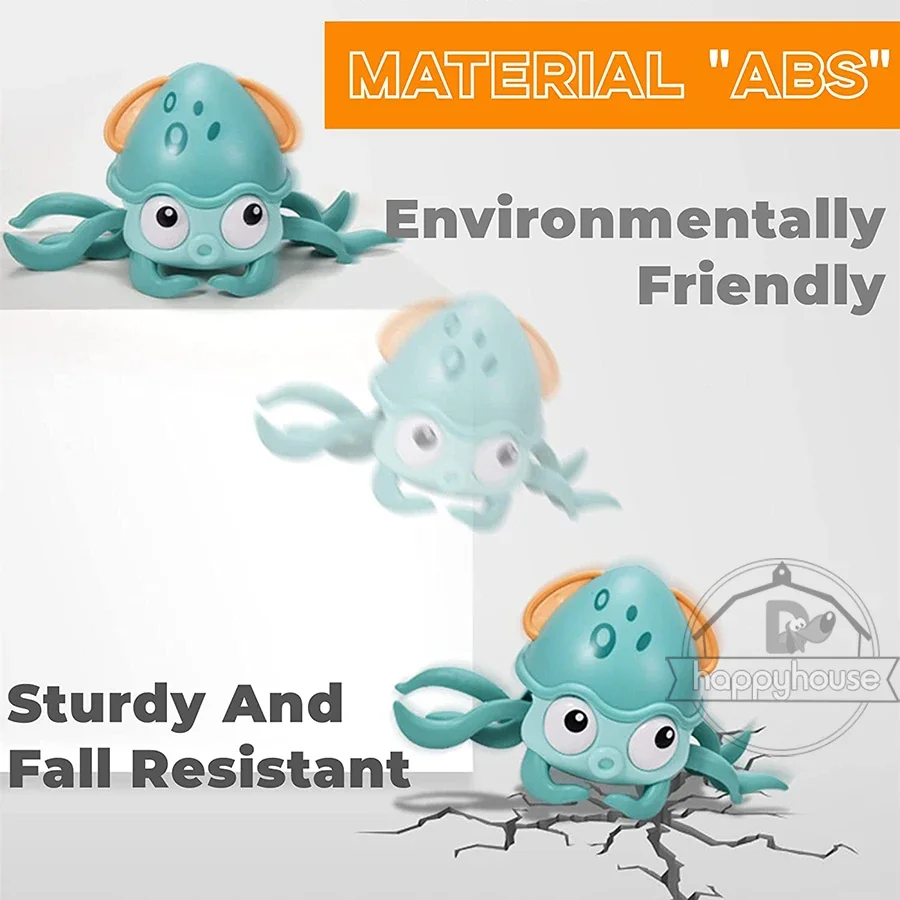 Kruipende Octopus Babyspeelgoed met muziek LED-licht Muzikaal speelgoed voor peuters Vermijd automatisch obstakels Interactief speelgoed voor kinderen