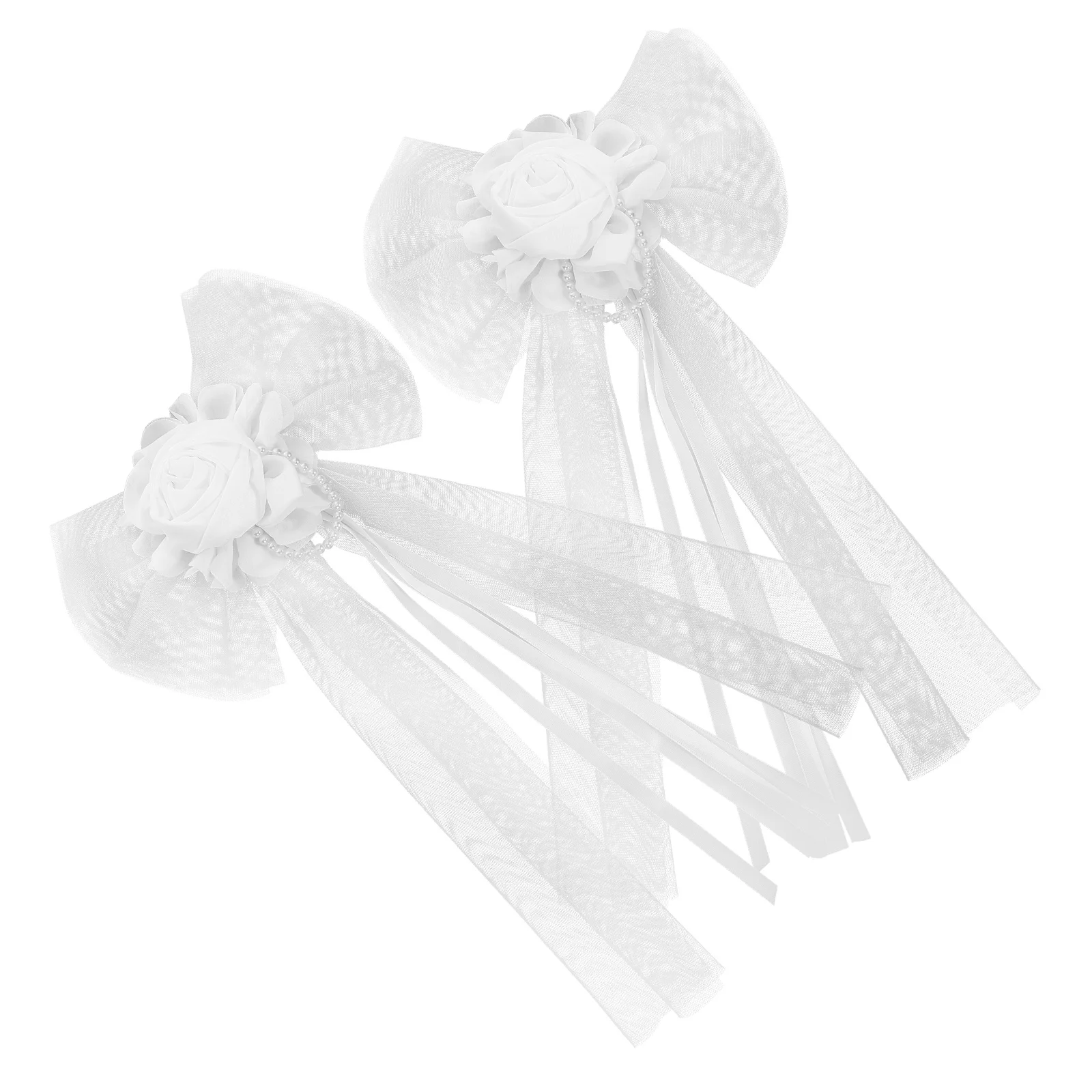 

2pcs Bow Decorations Large Car Bows For Wedding Ribbon Set Bridal Car Decor Pew Bows Ceremony Aisle Wedding Reception Party