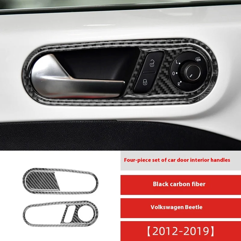 

For 12-19 Volkswagen Beetle Carbon Fiber Door Handle Decorative Frame Car Interior Modification Accessories