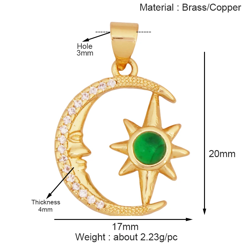 Trendy Mini Windmühle blinkende Bolzen Stern Sonne Mond Regenbogen Schneeflocke Charm Anhänger, Handwerk Schmuck Halskette Armband Zubehör S28 – Detail 25