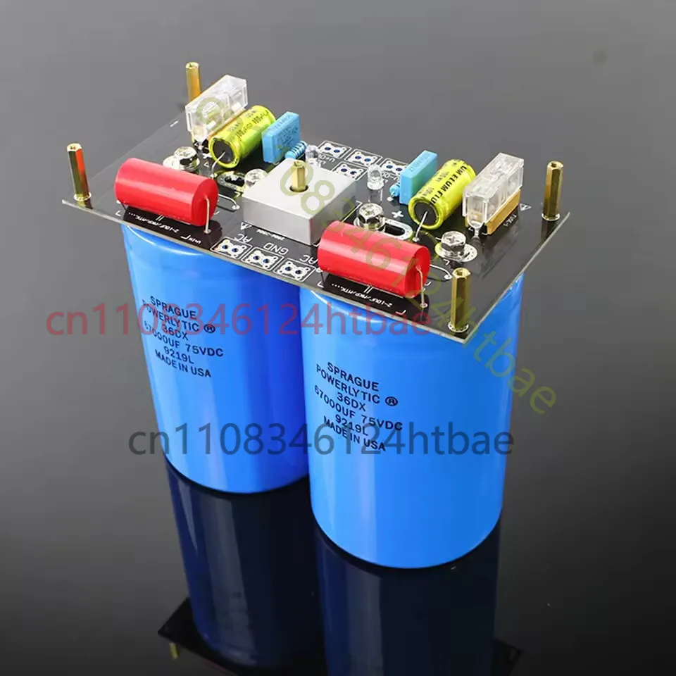 For Amplifier Power Board, 90*77mm 75V 67000UF X2 Rectifier Filter Capacitor Board Audio Amplifier Power Supply Filter Board