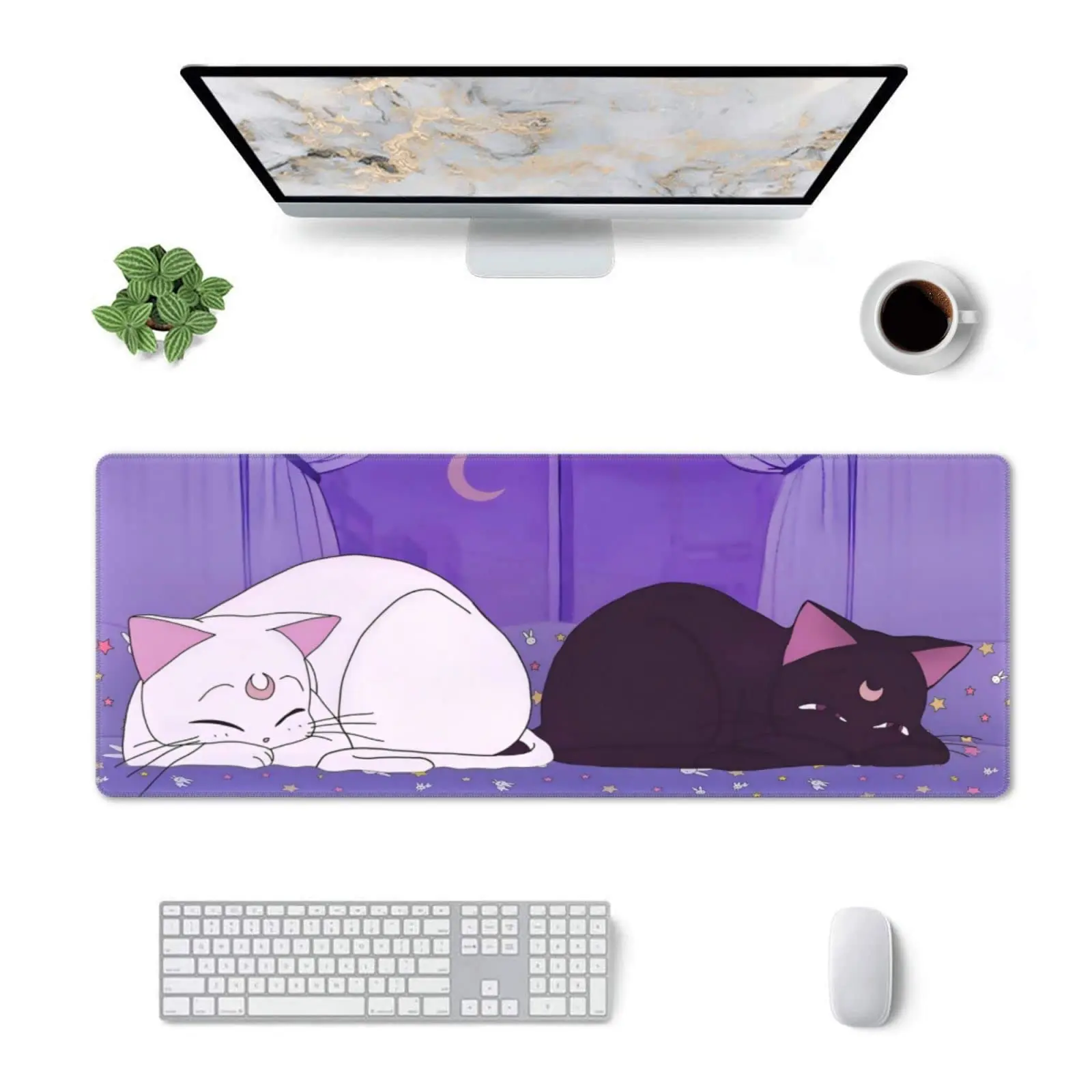 Purple Gaming Mousepad Cute Kawai Large Mouse Pad Gamer Keyboard Mouse Mats Carpet Anti-Slip Laptop Computer Table Desk Mat