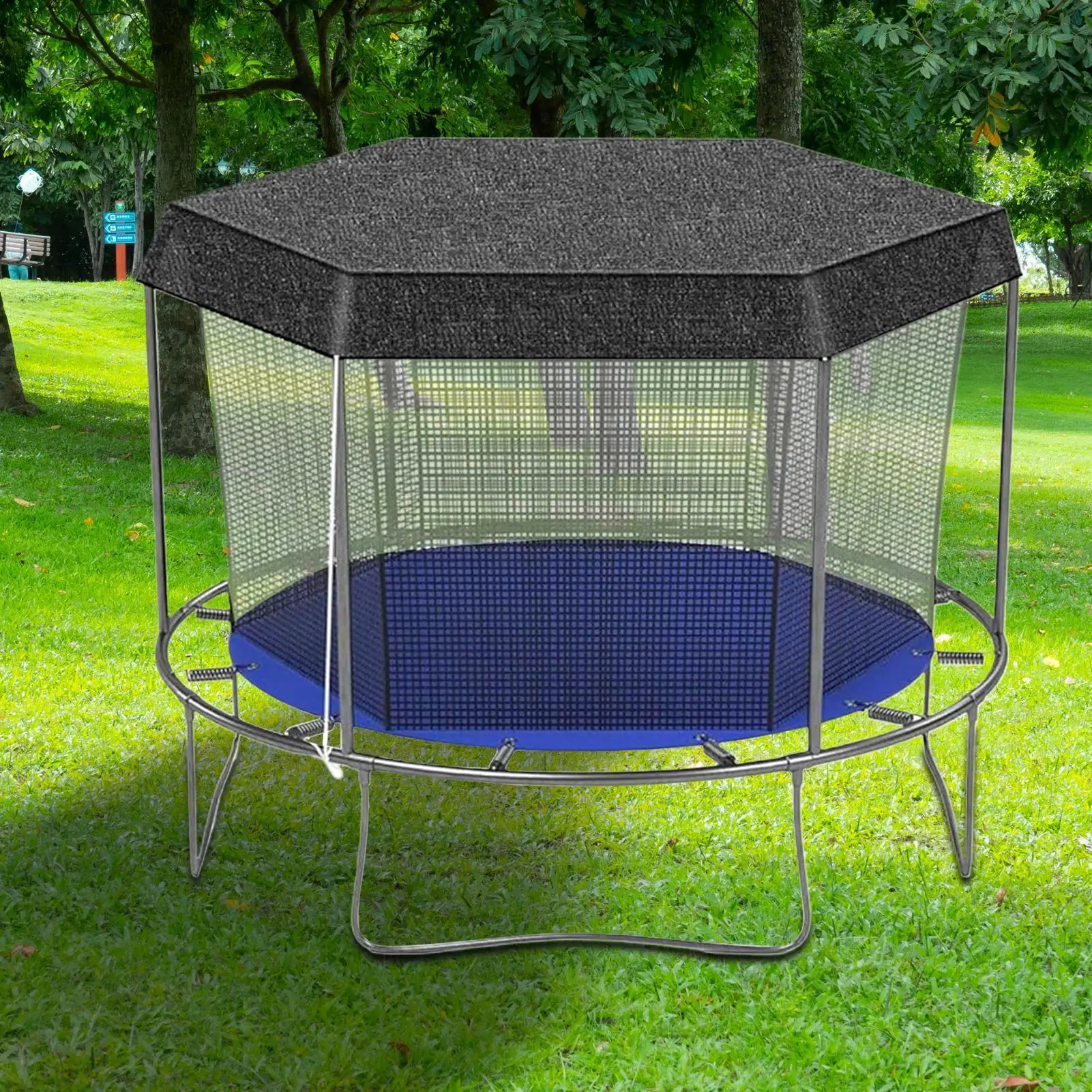 トランポリンシェード日焼け止めカバートップシェード折りたたみ - Kids Outdoor Trampoline のレビューと価格