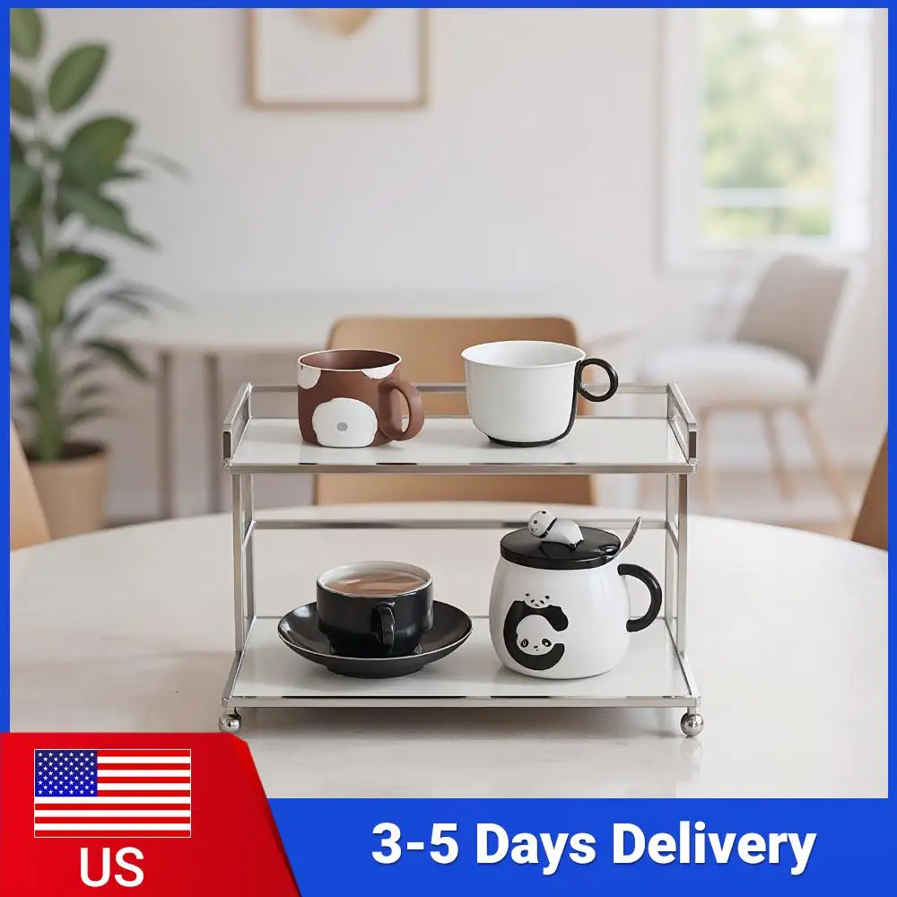

1 Pcs Dressing Table Storage Rack 2 Tier Bathroom Makeup Organizer Counter Storage Rack for Dressing Table Bathroom Kitchen