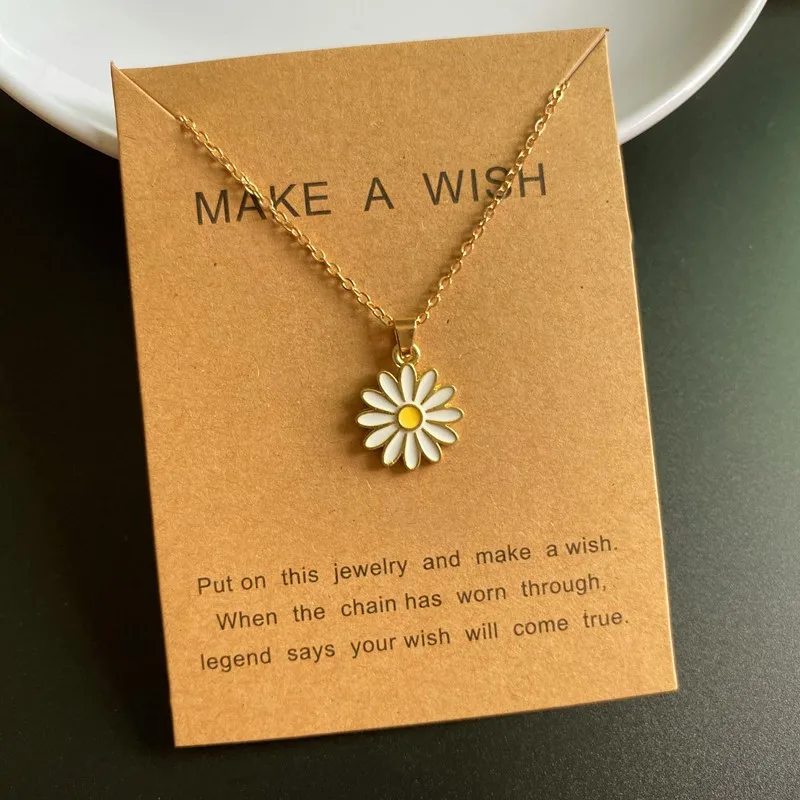 Small pendant Sunflower Necklace for Girl Korean Fashion Women Choker Necklace Sunnmer Neck Jewlery Wholesale Dropshipping