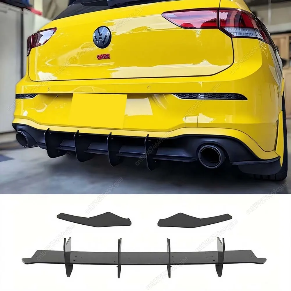 

Задний бампер, спойлер, диффузор, сплиттер, боковая защита для губ, Maxton Style для VW Golf 8 MK8 GTI 2020-2024, комплекты кузова, черный тюнинг