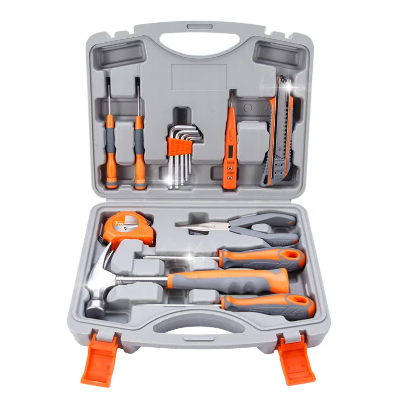 14Pcs Household Multi-purpose Hand Tool Set Home Hardware Kit Tool Boxes with Plastic Box Package