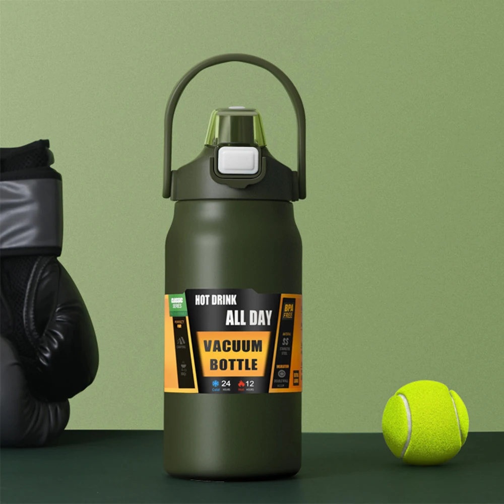 

Вакуумная бутылка из нержавеющей стали 304, двухслойный изолированный чайник, портативный спортивный чайник для улицы, космический чайник большой вместимости