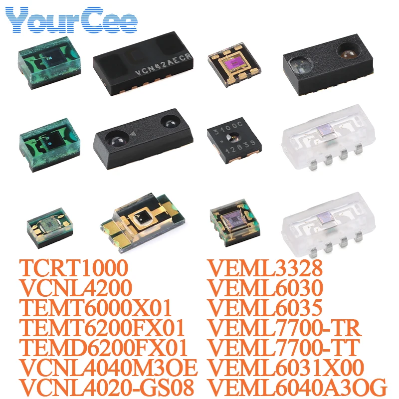 50pcs/2pcs TEMT6000 Ambient Light Sensor TEMT6000X01 SMD Chip TEMD6200FX VEML7700 VEML6030 TEMT6200FX VCNL4200 TCRT1000 VEML6035