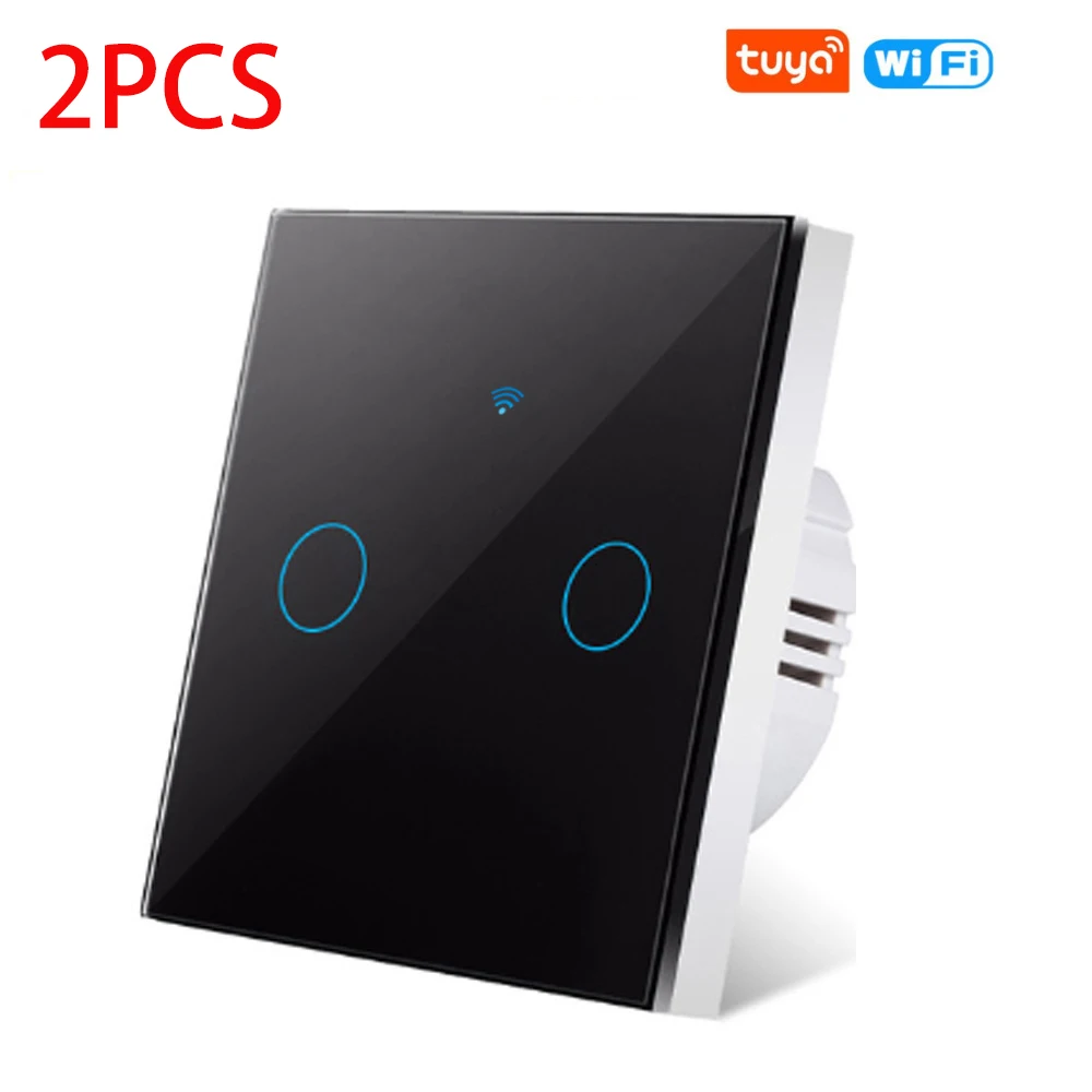 AXUS EU WLAN Smart Touch-Lichtschalter RF433 Ohne Neutralleiter Kompatibel mit Tuya Smart Life App-Steuerung Unterstützt Alexa Google Home